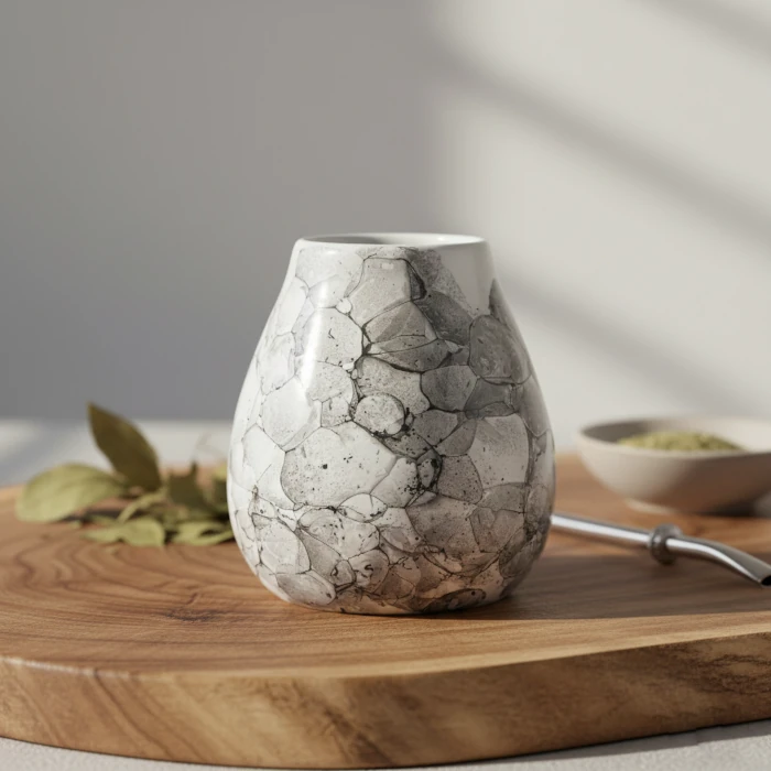 Calebasse en céramique avec bombilla – récipient esthétique et pratique pour le maté