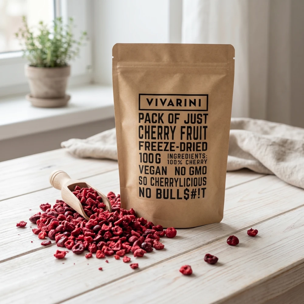 Cerises lyophilisées Vivarini – produit à base de fruits lyophilisés
