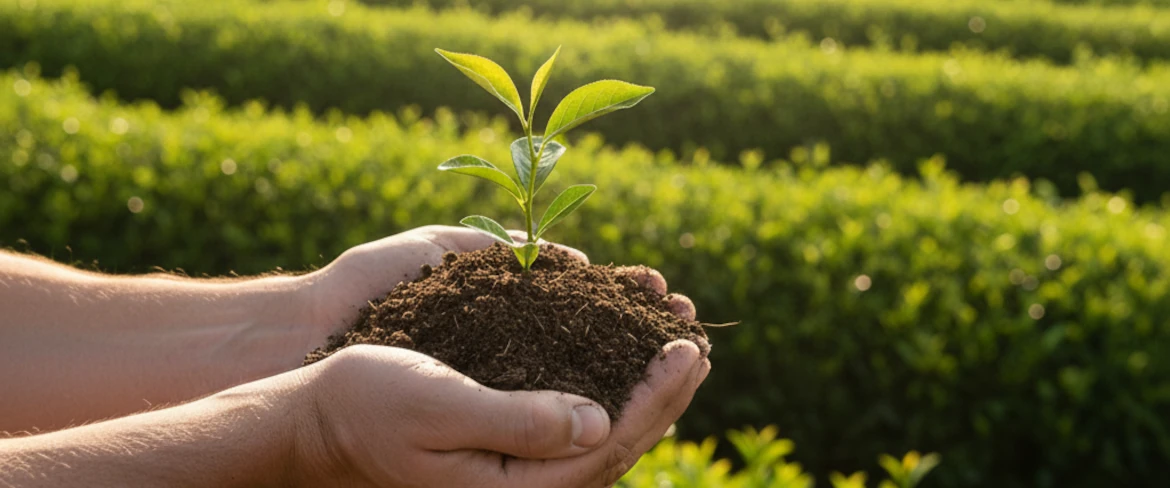 Culture de produits biologiques et d'aliments biologiques – plantations naturelles de yerba mate et de thé sous le soleil