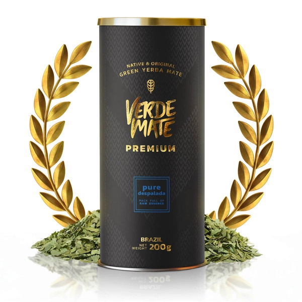 Verde Mate Green Premium Pure Despalada, présenté dans un tube élégant