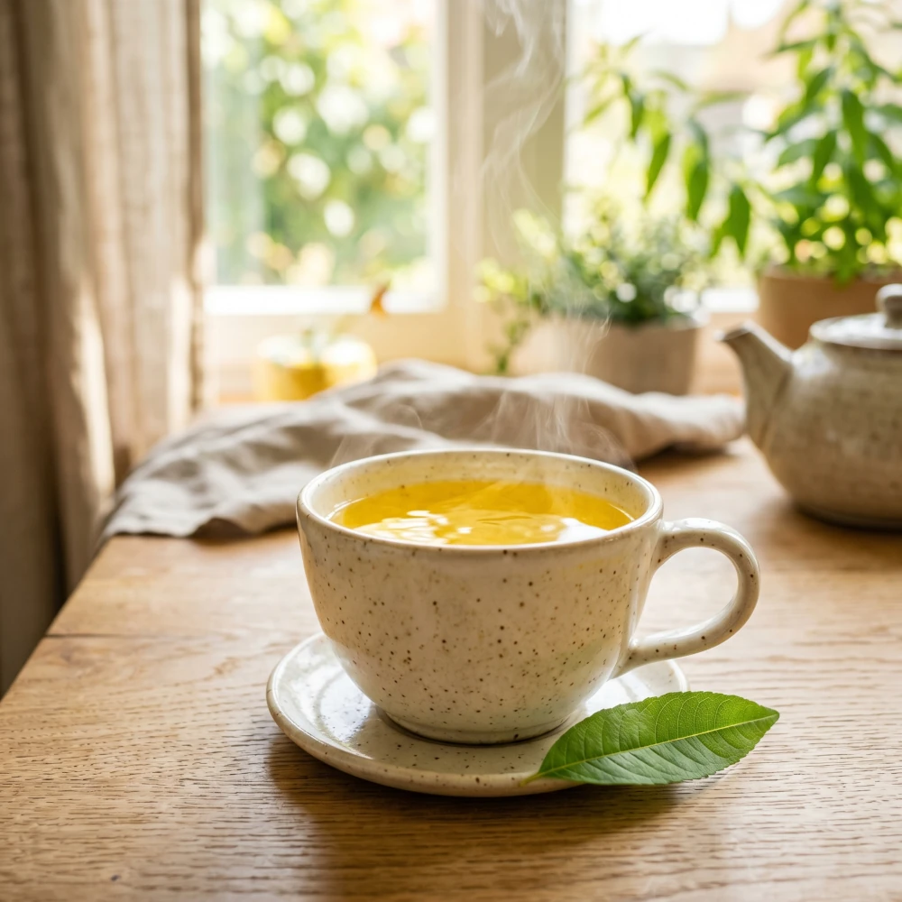 Une tasse de tisane à la verveine