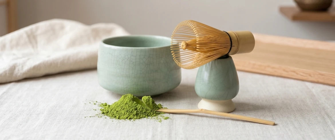 Fouet à matcha (chasen) et support kusenaoshi – service à matcha