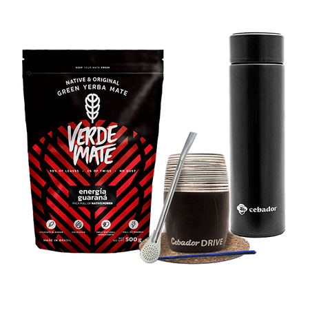 Set Yerba Verde Mate 500g 0,5kg une calebasse Drive