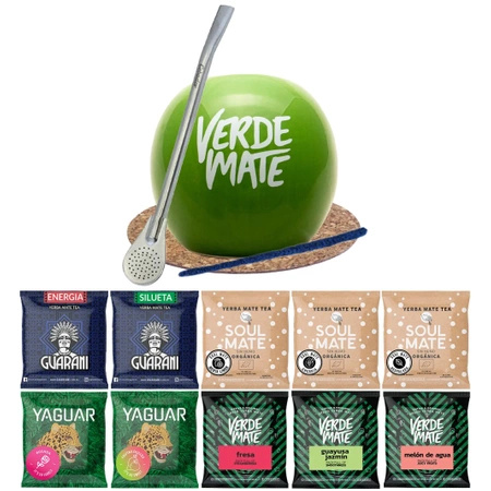 Set de démarrage Yerba Mate une calebasse Bombilla 10x50g 0,5kg