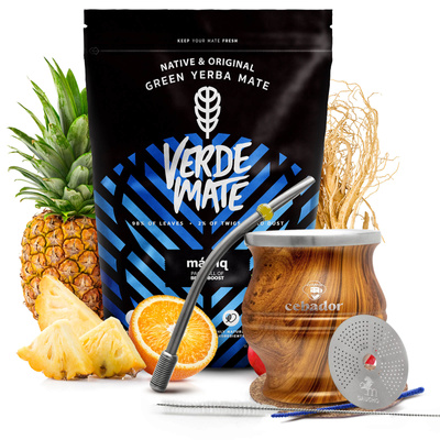 Set Yerba Maté Verde Mate Mas IQ 0,5kg + TermoColador