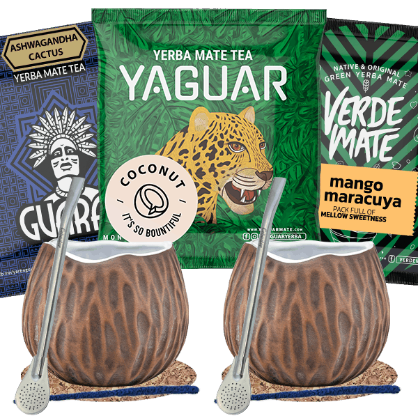 Set de Maté : 2x Calebasse + 2x Bombilla 3x50g