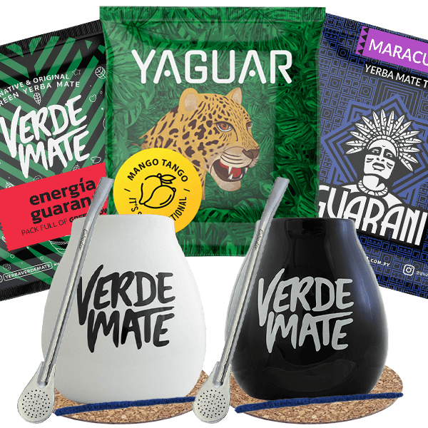 Yerba Mate Green Matero bombilla set pour deux personnes