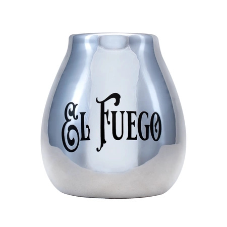 Calabase en céramique (argentée) avec le logo El Fuego – 350 ml