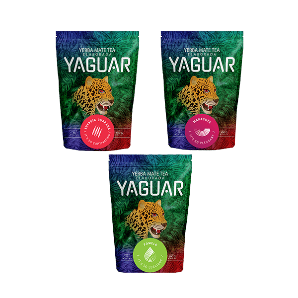Yerba Mate Yaguar set différents types 3x500g