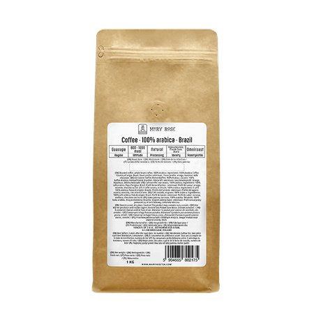 Mary Rose – Café en grains Brazil Guaxupe premium 1 kg