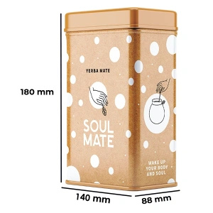 Yerbera – Boîte en métal + Soul Mate Orgánica Menta Limon 0,5 kg