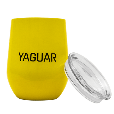 TermoLid – récipient en acier avec couvercle– motif Yaguar (jaune) – 350 ml