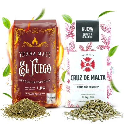 Set de Maté Elaborada: El Fuego 1kg + Cruz de Malta 1kg