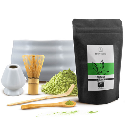 Coffret PREMIUM pour préparer le thé matcha : matcha BIO japonais 30g + accessoires