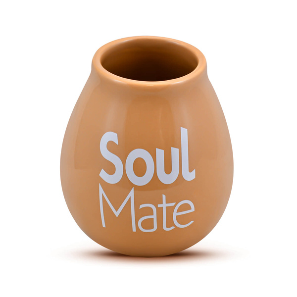 Calebasse en céramique beige avec logo Soul Mate - 350 ml
