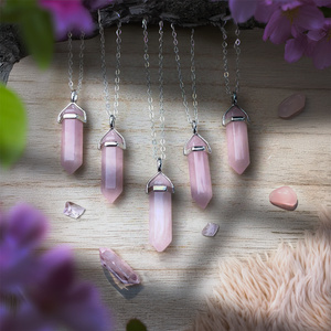 Pendentif en quartz rose