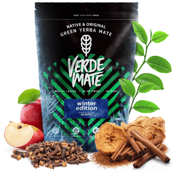 Coffret cadeau de Noël yerba mate Verde Mate Winter Edition 500g + calebasse et bombilla