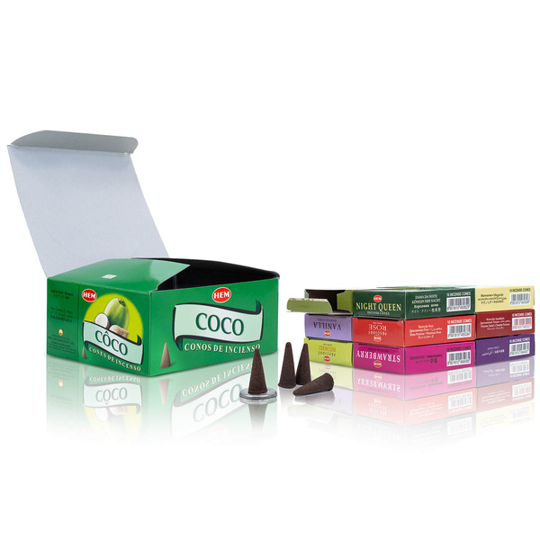 Encens en cônes HEM – assortiment de 12 parfums
