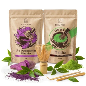Kit pour Matcha Latte coloré : Matcha + Purple Matcha + accessoires