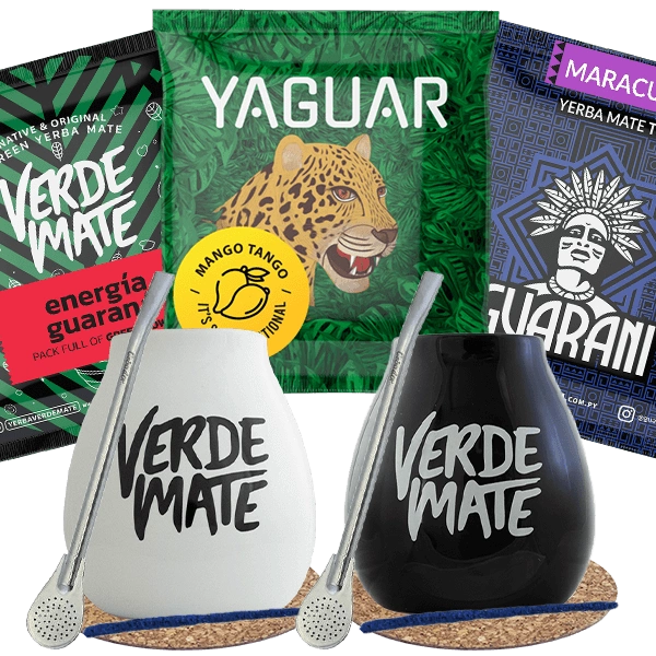 Yerba Mate Green Matero bombilla set pour deux personnes