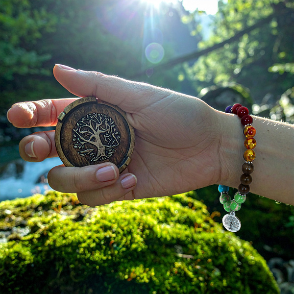 Bracelet "Sept Chakras" – avec l’Arbre de Vie