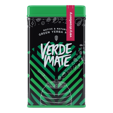 Yerbera – Boîte en métal + Verde Mate Green Very Strawberry 0,5 kg