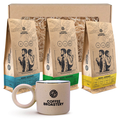 Coffret cadeau Bro Coffee Roastery : 3× café brésilien + mug