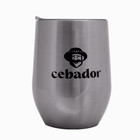 TermoLid – récipient en acier avec couvercle– motif Cebador (argent) – 350 ml