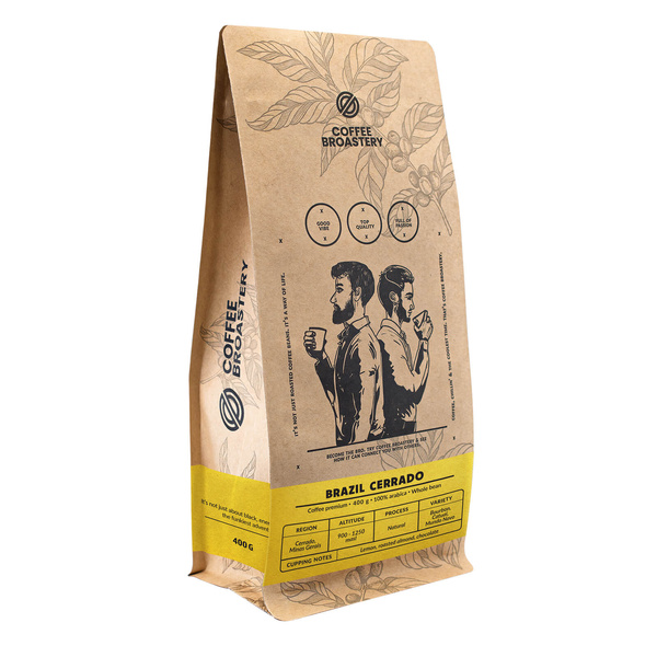 Bro Coffee Roastery – Café en grains Brazil Cerrado Premium 400 g