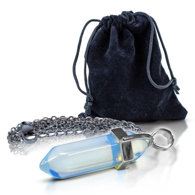 Pendentif en opalite dans un sachet + chaîne
