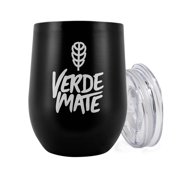 TermoLid – tasse isotherme pour yerba maté avec couvercle – Verde Mate (noir) – 350 ml