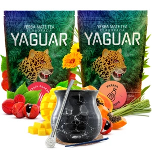 Yaguar yerba maté set céramique calebasse bombilla