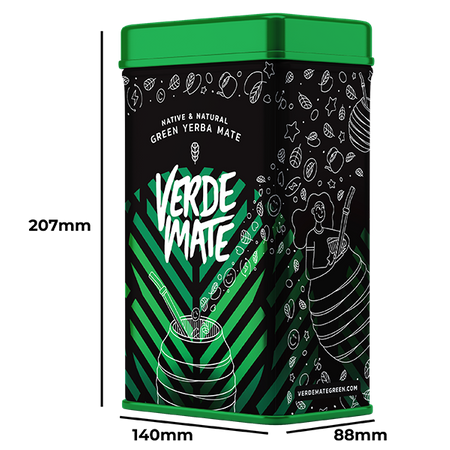 Yerbera – Boîte en métal + Verde Mate Green Very Strawberry 0,5 kg