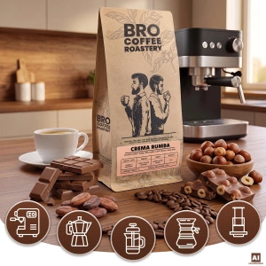 Bro Coffee Roastery – Café en grains Crema Rumba 1 kg