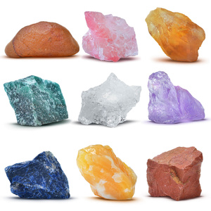 Set de pierres naturelles et de cristaux - ésotérisme, yoga, méditation