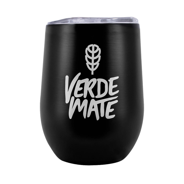 TermoLid – tasse isotherme pour yerba maté avec couvercle – Verde Mate (noir) – 350 ml