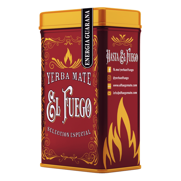 Yerbera – Boîte en métal + El Fuego Energia Guarana 0,5 kg