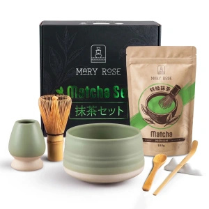 Coffret cadeau : matcha + matchawan + accessoires en bambou