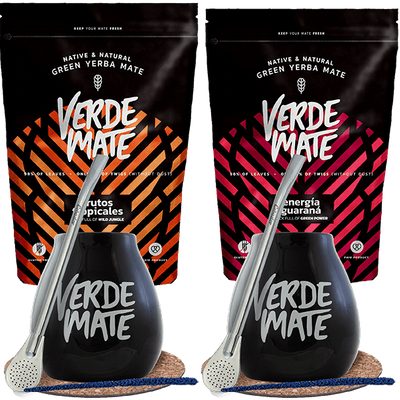 Set Yerba Mate Bombilla Matero pour Deux 1kg