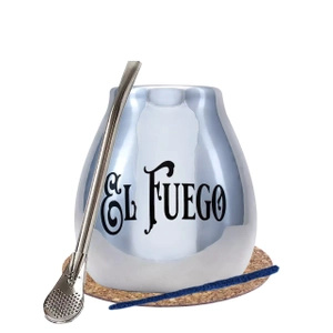 Yerba Mate BIG calebasse argent bombilla El Fuego