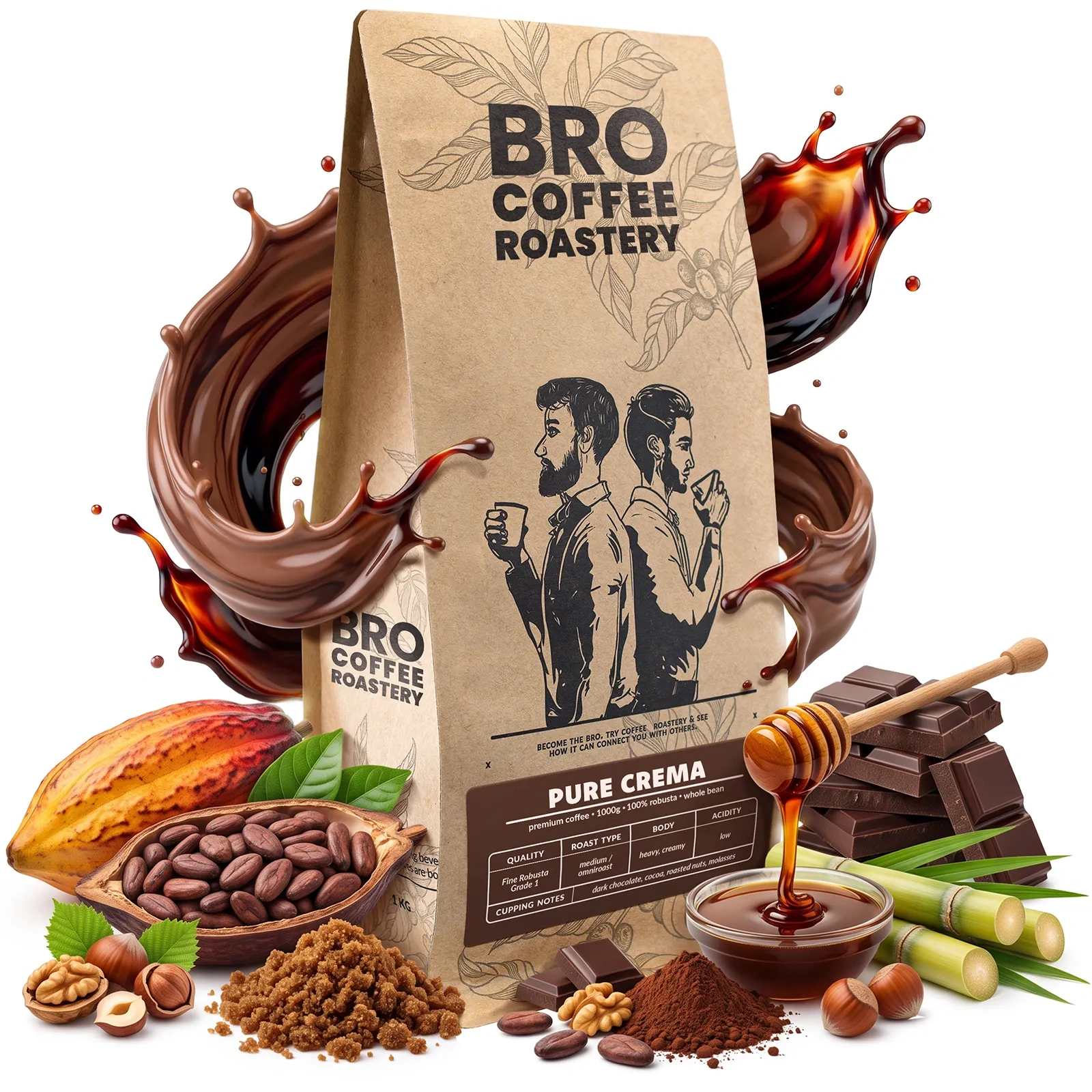Bro Coffee Roastery Pure Crema - café 100 % robusta