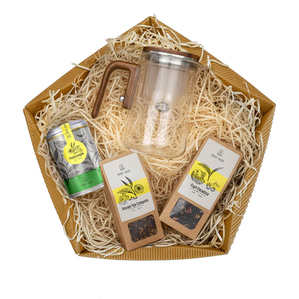 Coffret cadeau Mary Rose : thé en vrac + théière avec infuseur