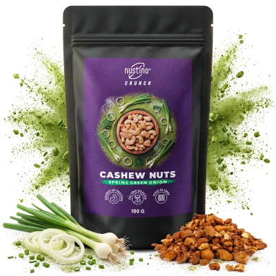 Nustino Crunch – Noix de cajou grillées – Spring Green Onion 100 g