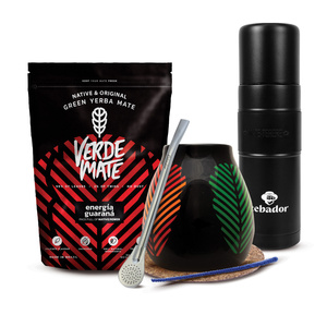 Set de Maté Verde Mate 400g 0,4kg Yerbomos XL + Calebasse + Bombilla
