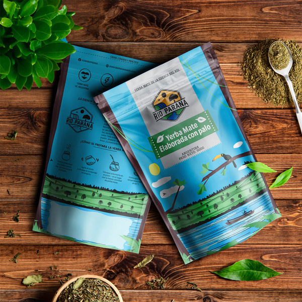 Yerba Maté Rio Parana Set POUR DEUX Calebasse Bombilla 1000g