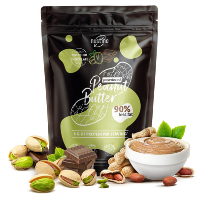 Nustino – Beurre de cacahuète en poudre – Pistachio & Chocolate (sans sucre ajouté) 400 g