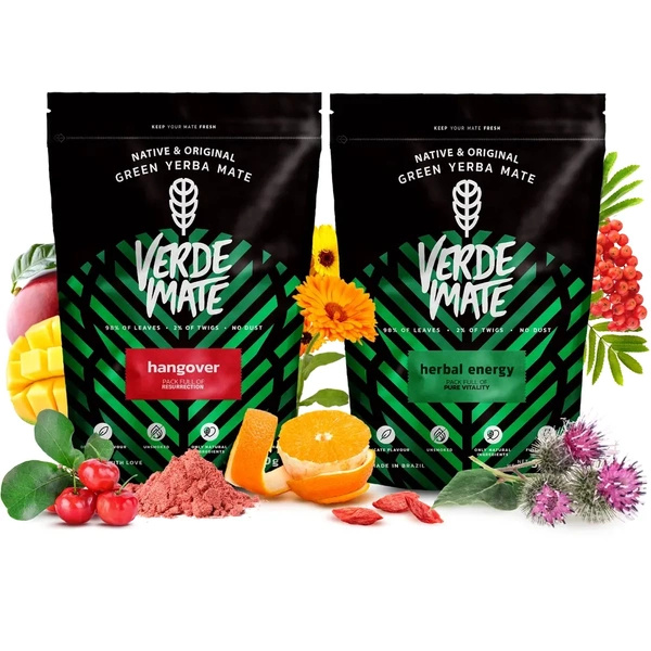 Set de Maté : Verde Mate Herbal Energy + Hangover 2x500g