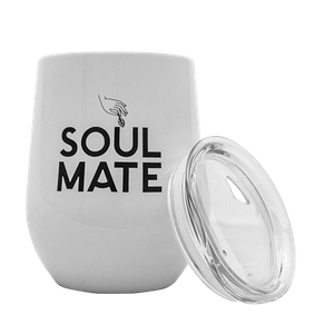 TermoLid – tasse isotherme pour yerba maté avec couvercle – Soul Mate (blanc) – 350 ml