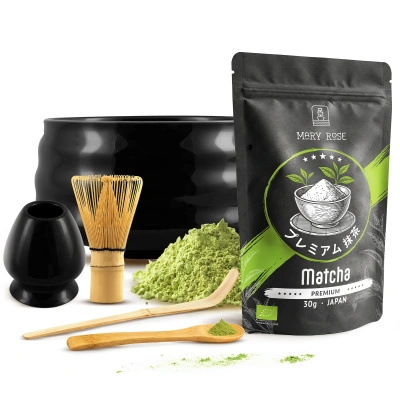 Coffret PREMIUM pour préparer le thé matcha : matcha BIO japonais 30g + accessoires