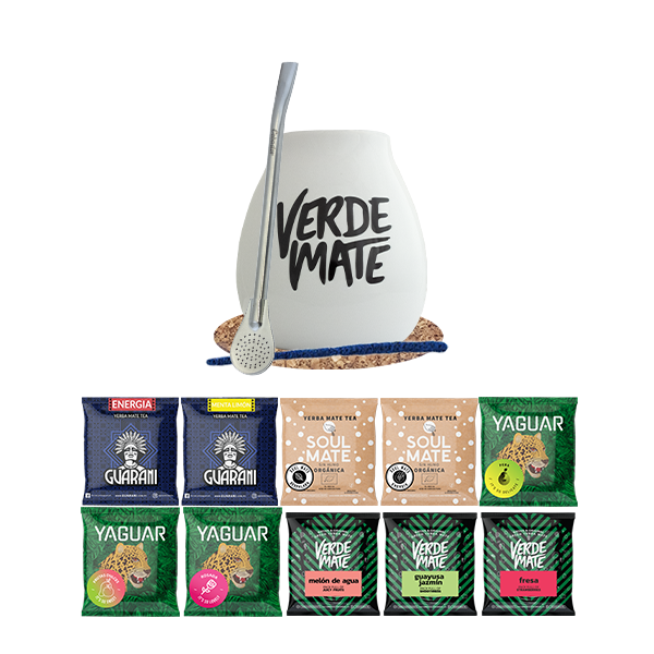Set Mate Green Bombilla + Matero 10x50g